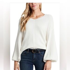 1. State Women's Cream V-Neck Sweater